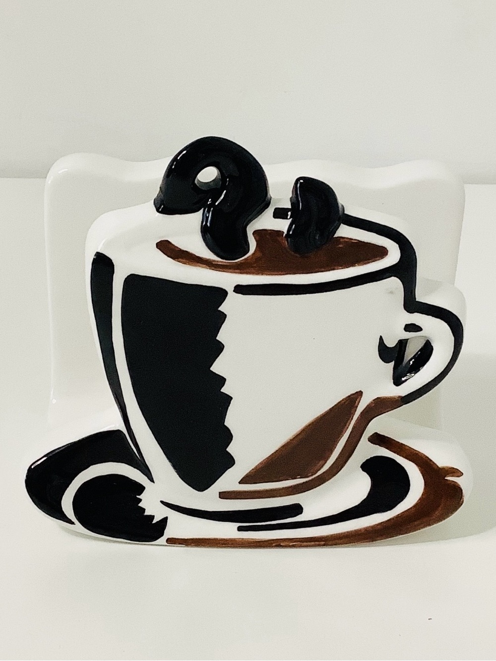 Studio Nova Black Ceramic Table Napkin Holder KT550 Cafe latte cappuccino EUC